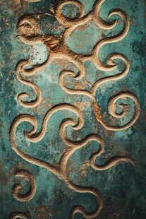 复古青铜卷草纹装饰图案