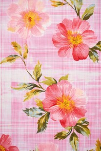 粉色花卉纹理图案布料