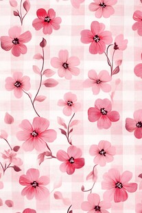粉色花卉格子图案背景