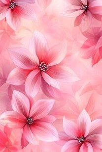 梦幻粉色花卉背景图案