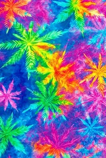 多彩扎染风枫叶图案背景