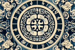 中式传统圆形精美装饰图案