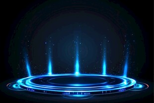 蓝色科技感发光环形舞台