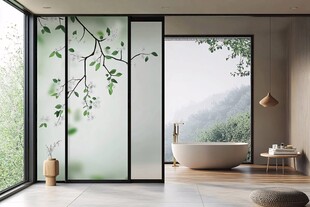清新自然风浴室玻璃隔断
