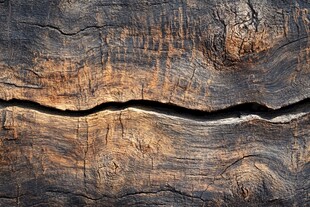 古老裂纹树干纹理特写