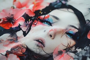 花漾少女梦幻妆容特写