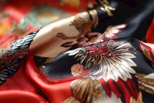 华丽国风丝绸面料纹理