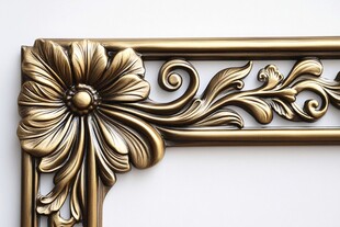 金色雕花画框精致一角