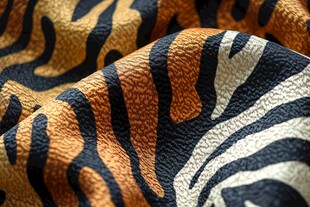 虎纹斑马纹交织皮革纹理