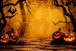 万圣节南瓜灯的神秘场景