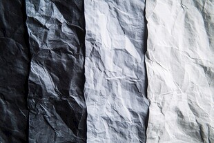 黑白褶皱纸张纹理展示