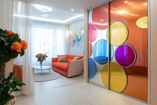 多彩梦幻的现代客厅空间