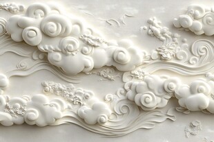 中式浮雕云纹艺术图案