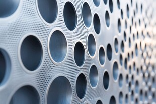 金属穿孔板纹理特写