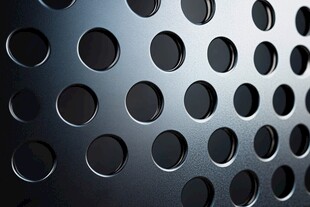 金属圆孔板纹理特写