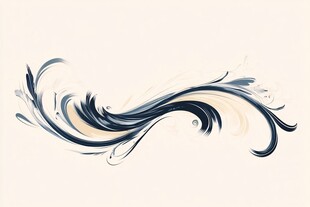 水墨风格动感曲线图案