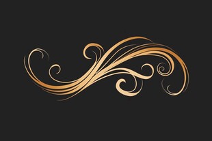 金色优雅曲线装饰图案