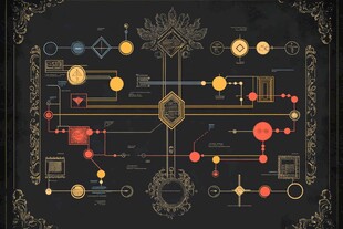 神秘复古风格的奇幻符号图