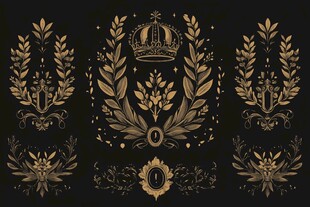 金色奢华装饰元素集合