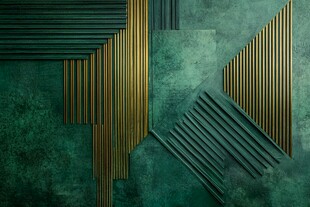 绿金几何线条抽象背景图