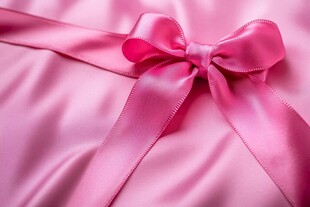 粉色缎带蝴蝶结特写