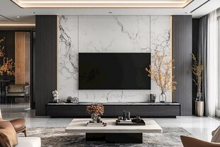 现代简约风客厅电视背景墙