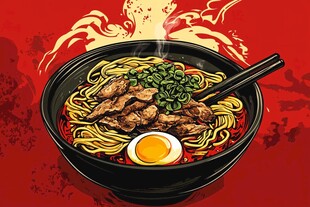 美味日式拉面诱人呈现