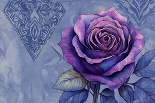 梦幻紫玫瑰与神秘花纹