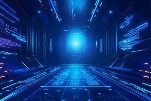 未来科技感的数字空间通道