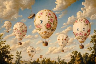 浪漫花卉热气球天空之旅