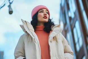 冬日街头时尚穿搭的女子