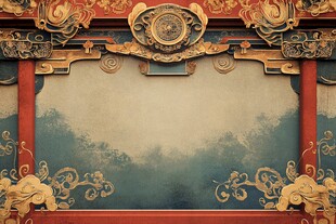 中式古典雕花边框背景图