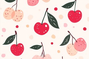 樱桃水果清新可爱图案