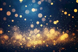 梦幻金色光斑蓝色背景图
