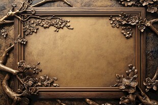 复古雕花金色边框装饰板