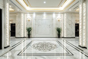 豪华大理石装饰的大气大厅