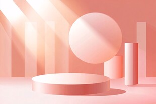 粉色简约立体展示空间
