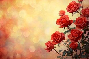 娇艳红玫瑰 梦幻背景