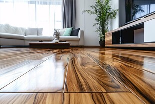 现代客厅的精美木质地板