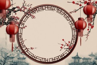 中式古典新春装饰背景图