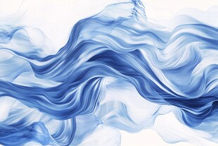 蓝色水墨动感抽象波纹图