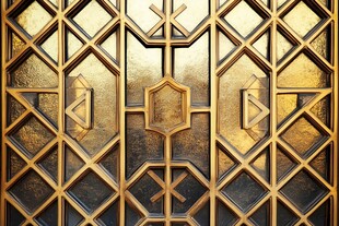 金色几何图案金属装饰板