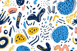 多彩抽象手绘涂鸦图案