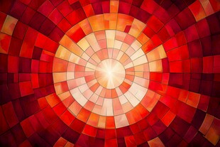 红色马赛克圆形绚丽背景