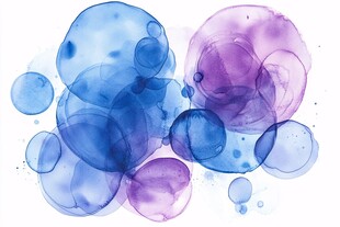 梦幻水彩气泡图案背景