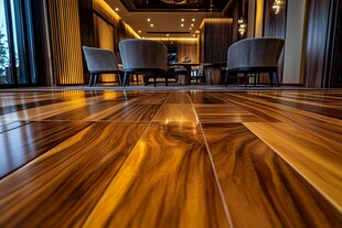 奢华客厅的精美木质地板