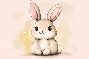 可爱白兔插画