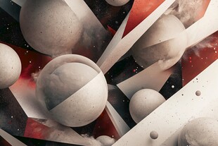 抽象几何球体艺术画面