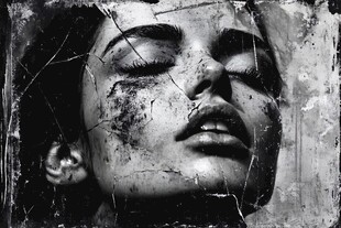 破碎面容下的神秘女性