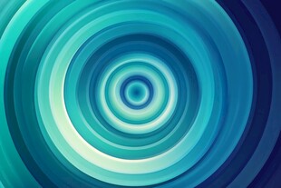 蓝绿渐变环形抽象背景图